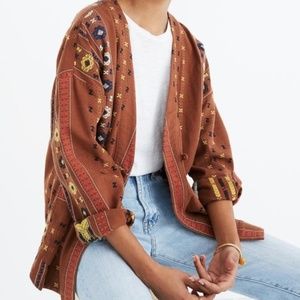 NWOT Madewell Embroidered Shirttail Jacket